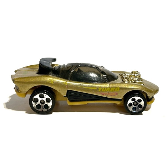 Vintage 1991 Hot Wheels Metallic Gold Diecast Model Sports Race Car Toy Black - Picture 3 of 11